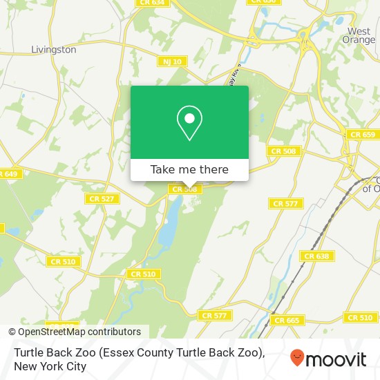 Mapa de Turtle Back Zoo (Essex County Turtle Back Zoo)