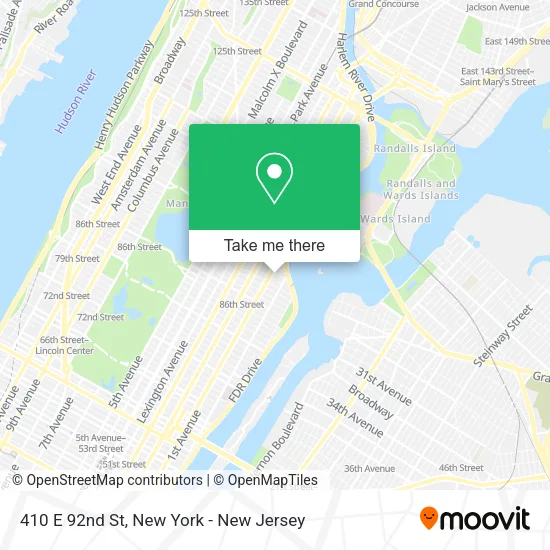 410 E 92nd St map