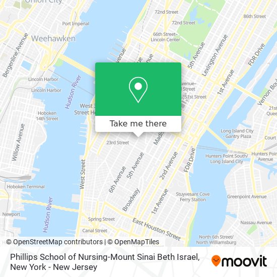 Mapa de Phillips School of Nursing-Mount Sinai Beth Israel