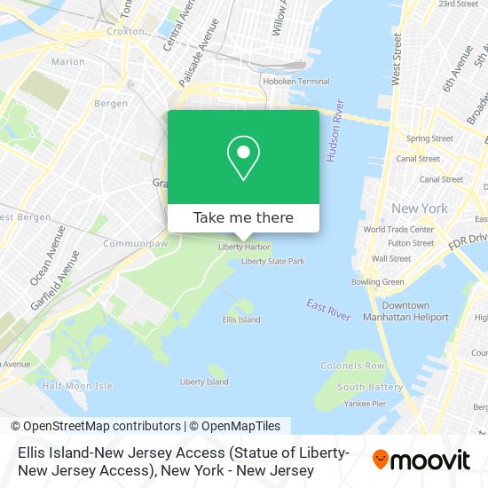 Ellis Island-New Jersey Access (Statue of Liberty-New Jersey Access) map