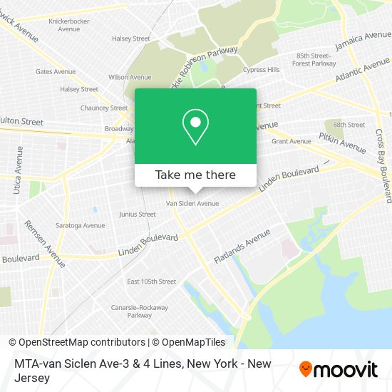 MTA-van Siclen Ave-3 & 4 Lines map