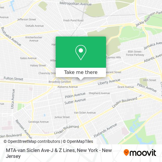 Mapa de MTA-van Siclen Ave-J & Z Lines