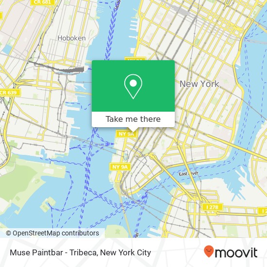 Muse Paintbar - Tribeca map