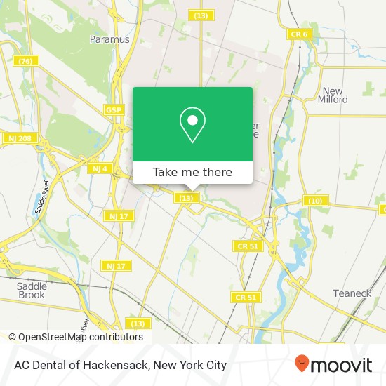 AC Dental of Hackensack map