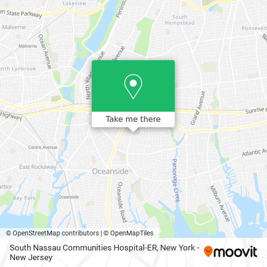 Mapa de South Nassau Communities Hospital-ER