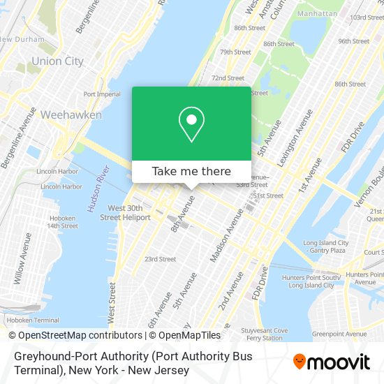 Greyhound-Port Authority (Port Authority Bus Terminal) map