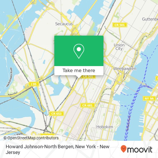 Howard Johnson-North Bergen map