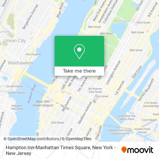 Hampton Inn-Manhattan Times Square map