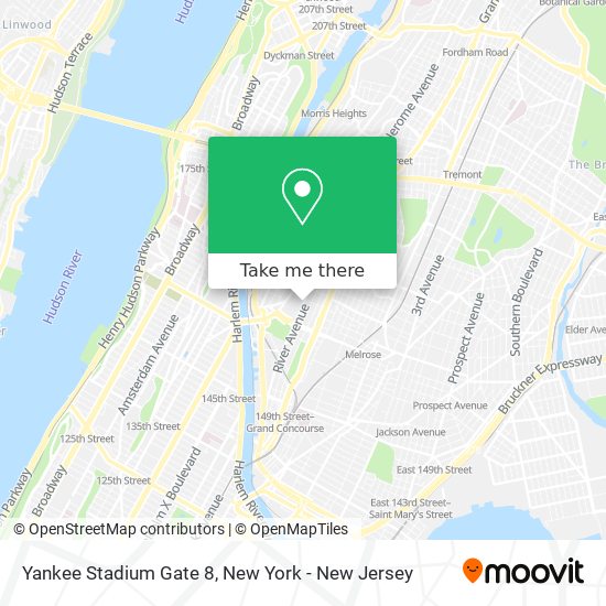 Yankee Stadium Gate 8 map