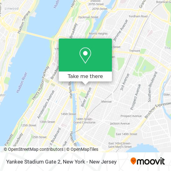 Yankee Stadium Gate 2 map