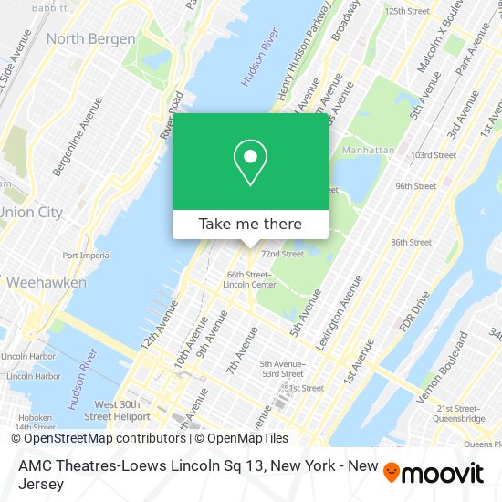 Mapa de AMC Theatres-Loews Lincoln Sq 13