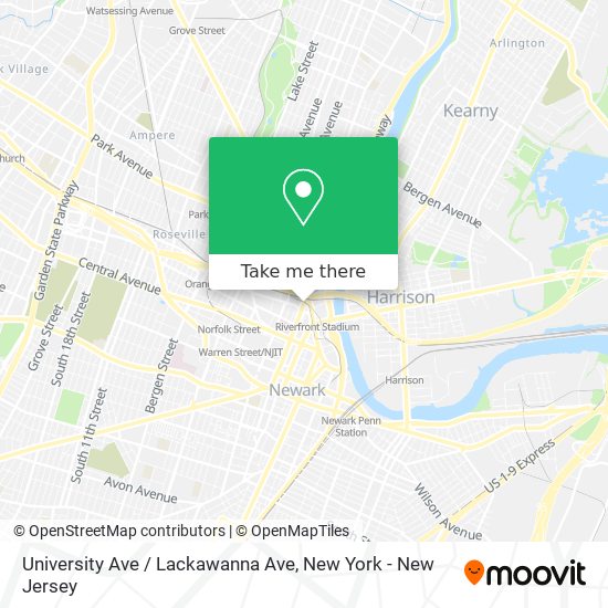 Mapa de University Ave / Lackawanna Ave