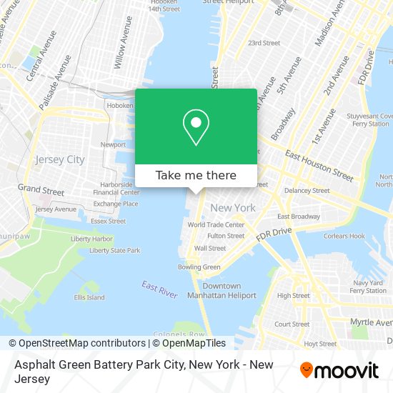 Asphalt Green Battery Park City map