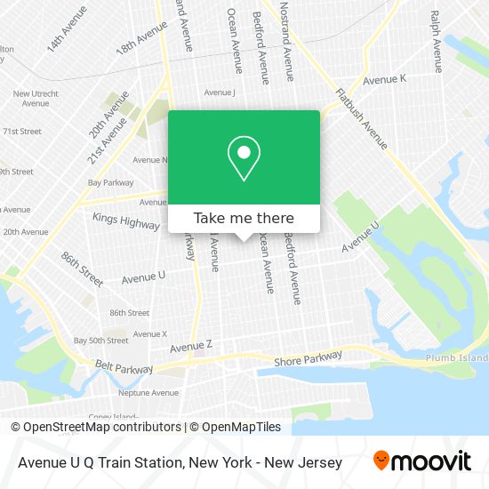 Avenue U Q Train Station map