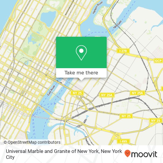 Mapa de Universal Marble and Granite of New York