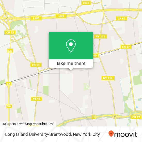 Long Island University-Brentwood map