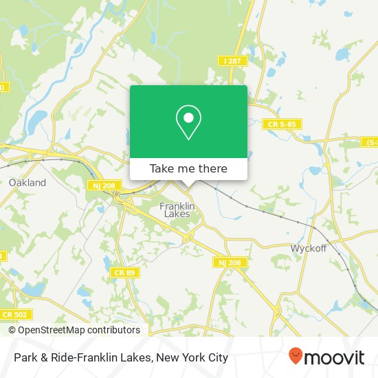 Park & Ride-Franklin Lakes map