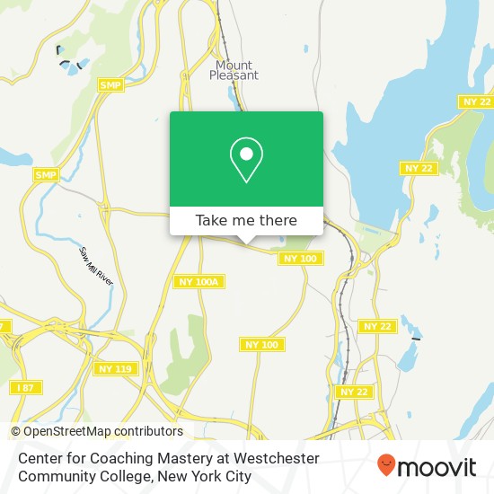 Center for Coaching Mastery at Westchester Community College map