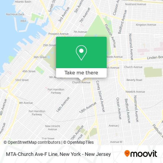 Mapa de MTA-Church Ave-F Line
