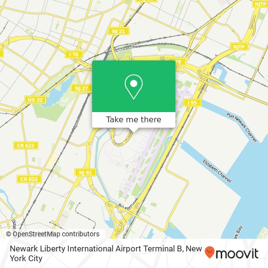 Mapa de Newark Liberty International Airport Terminal B