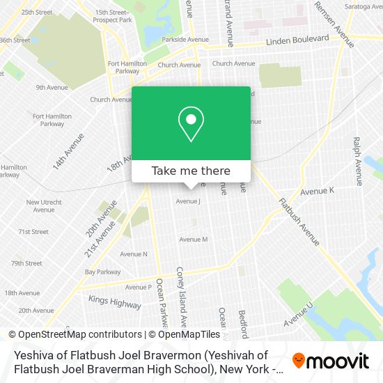 Yeshiva of Flatbush Joel Bravermon (Yeshivah of Flatbush Joel Braverman High School) map
