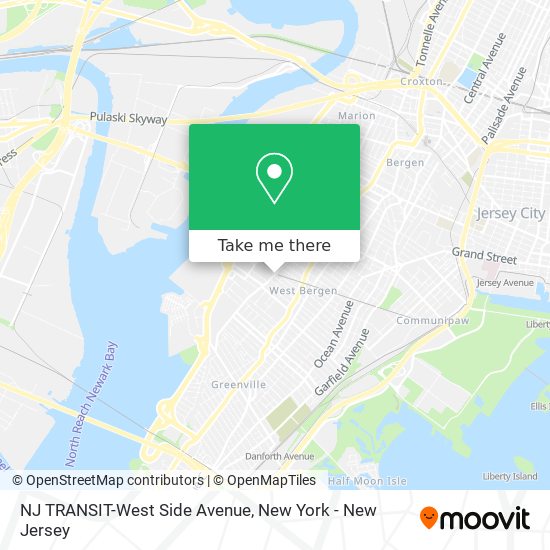 NJ TRANSIT-West Side Avenue map