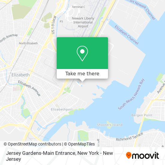 Mapa de Jersey Gardens-Main Entrance