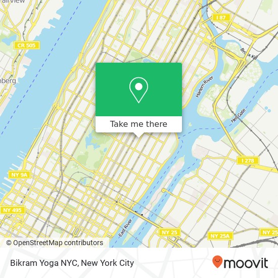 Mapa de Bikram Yoga NYC