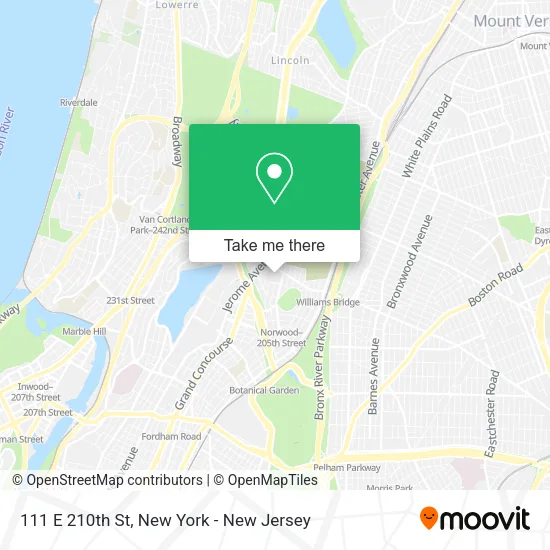111 E 210th St map