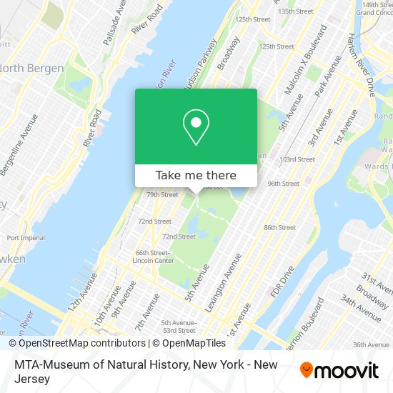 MTA-Museum of Natural History map