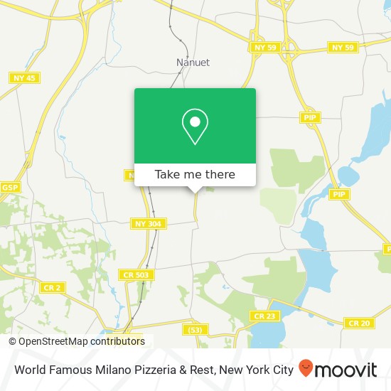Mapa de World Famous Milano Pizzeria & Rest
