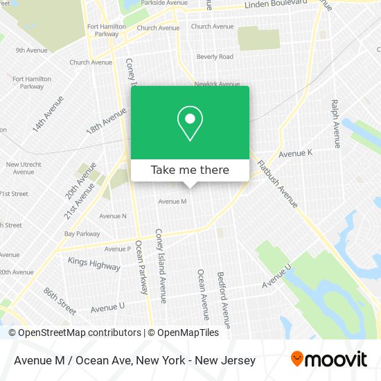 Avenue M / Ocean Ave map