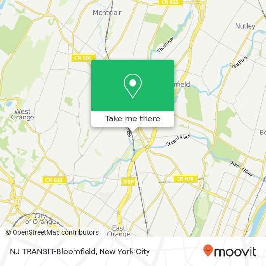 Mapa de NJ TRANSIT-Bloomfield