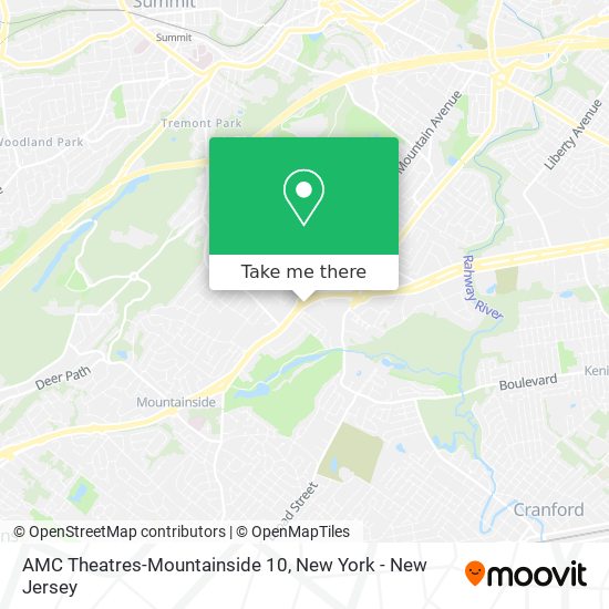 AMC Theatres-Mountainside 10 map
