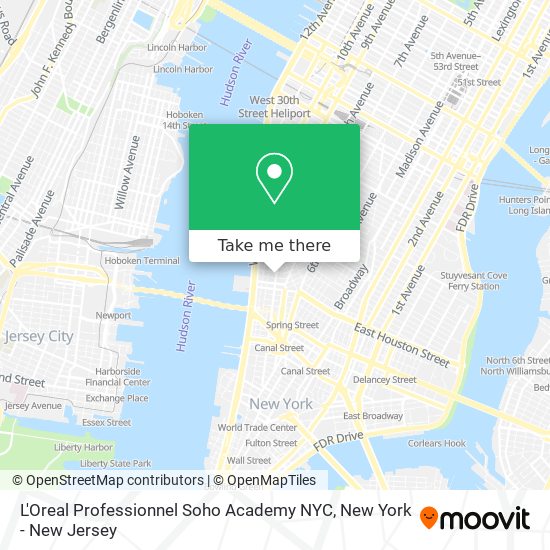 L'Oreal Professionnel Soho Academy NYC map