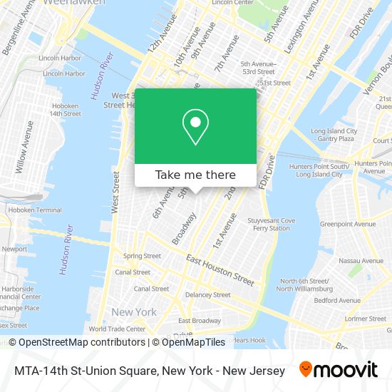MTA-14th St-Union Square map