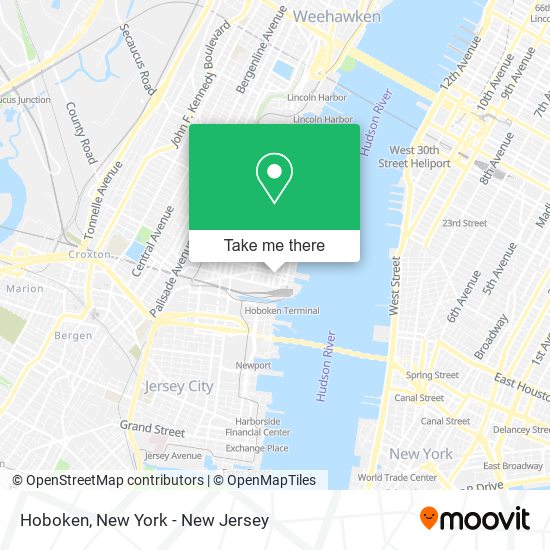 How to get to Hoboken in Hoboken Nj by Train Subway or Bus