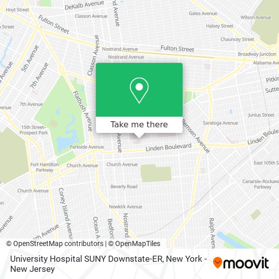 University Hospital SUNY Downstate-ER map