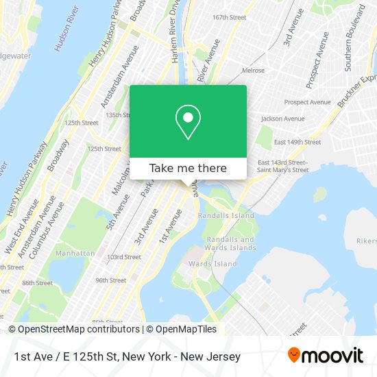 Mapa de 1st Ave / E 125th St