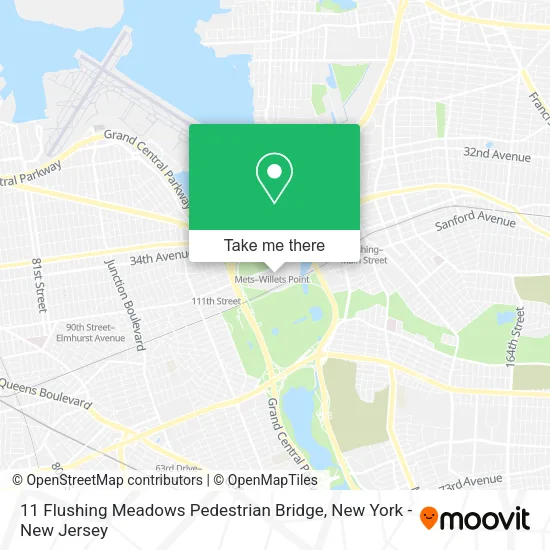11 Flushing Meadows Pedestrian Bridge map