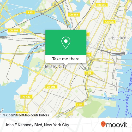 John F Kennedy Blvd map