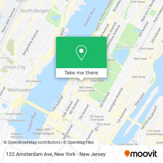 Mapa de 122 Amsterdam Ave