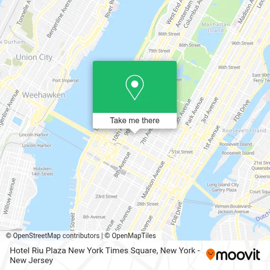 Hotel Riu Plaza New York Times Square map