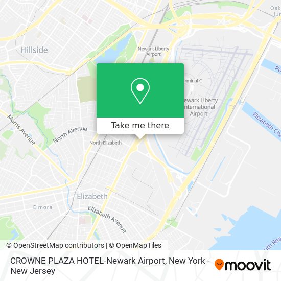 Mapa de CROWNE PLAZA HOTEL-Newark Airport