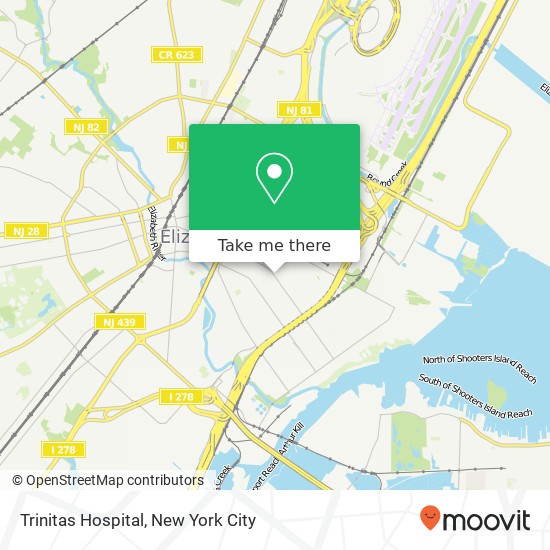 Trinitas Hospital map