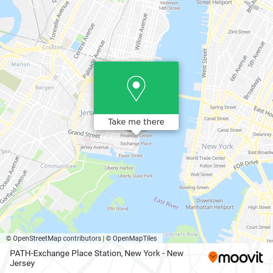 PATH-Exchange Place Station map