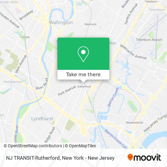 Mapa de NJ TRANSIT-Rutherford