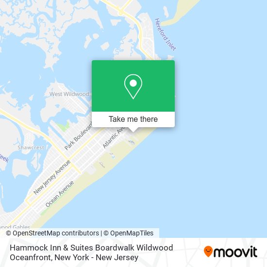 Mapa de Hammock Inn & Suites Boardwalk Wildwood Oceanfront