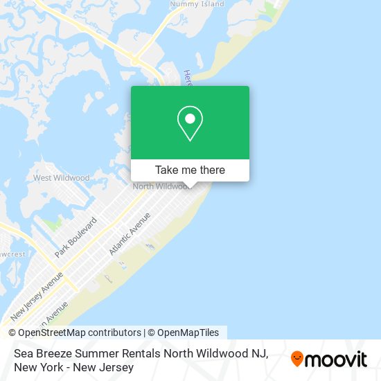 Sea Breeze Summer Rentals North Wildwood NJ map