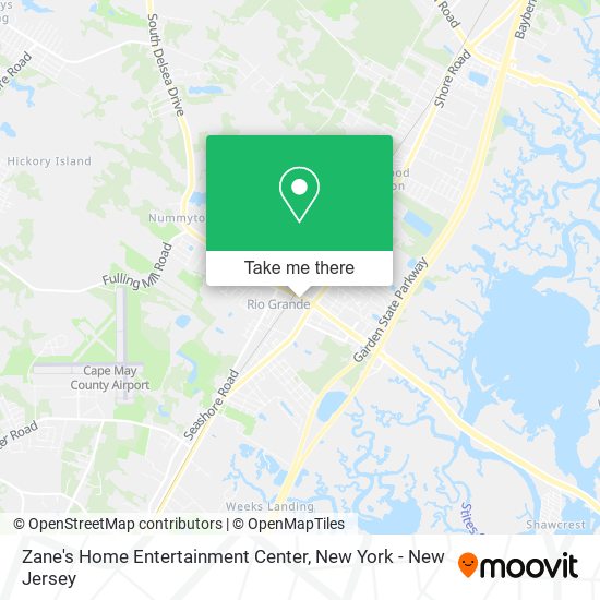 Zane's Home Entertainment Center map